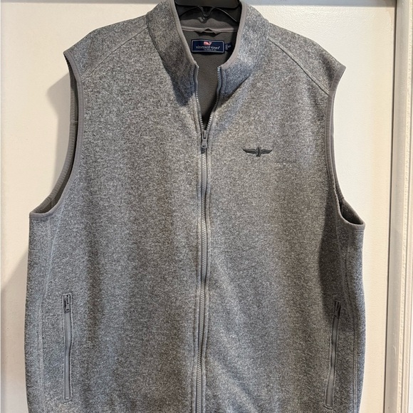 Vineyard Vines Gray Vest with Stand-Up Collar - Picture 1 of 6